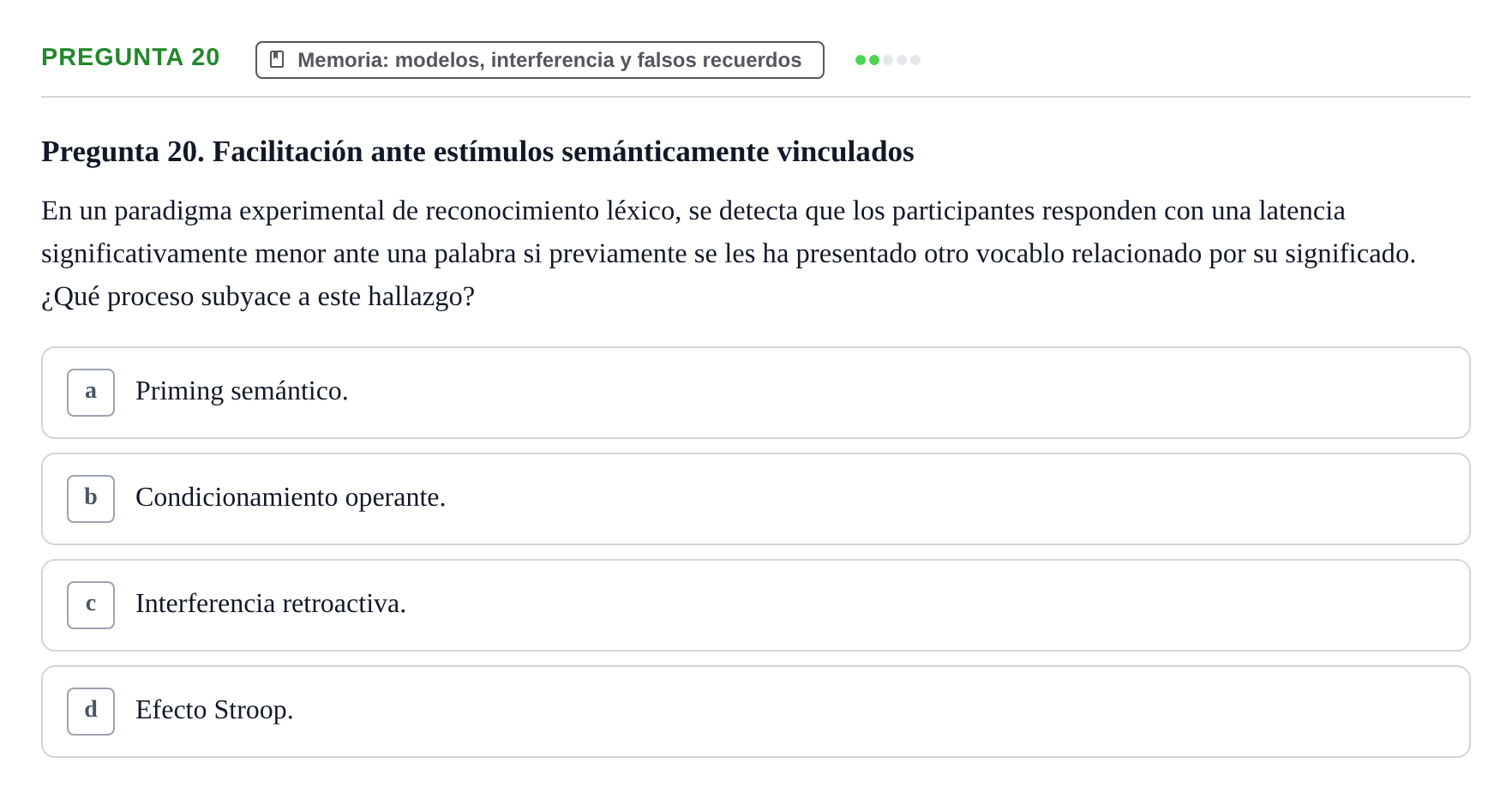 Enunciado: Pregunta 20