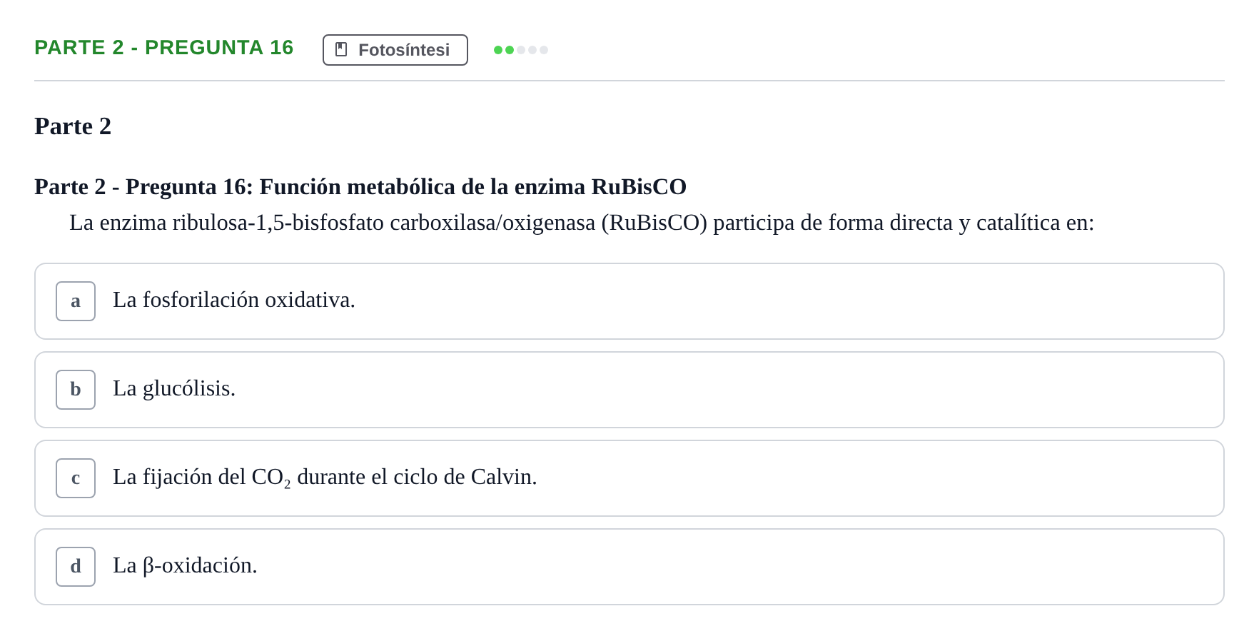 Enunciado: Parte 2 - Pregunta 16