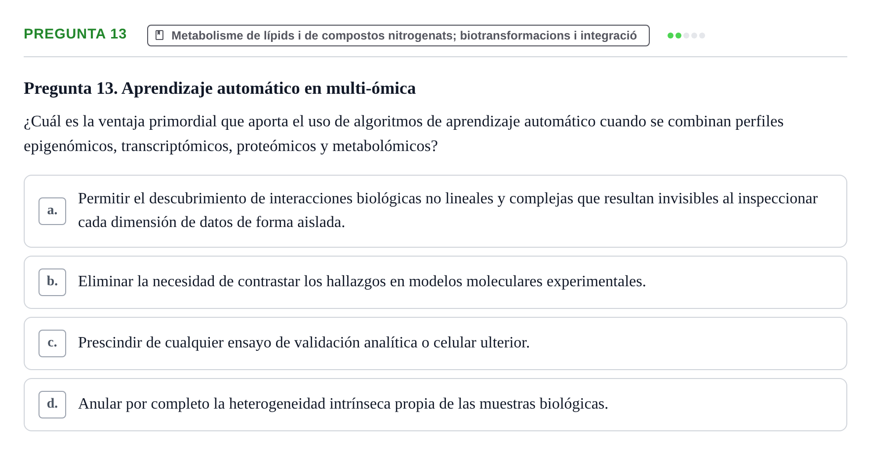 Enunciado: Pregunta 13