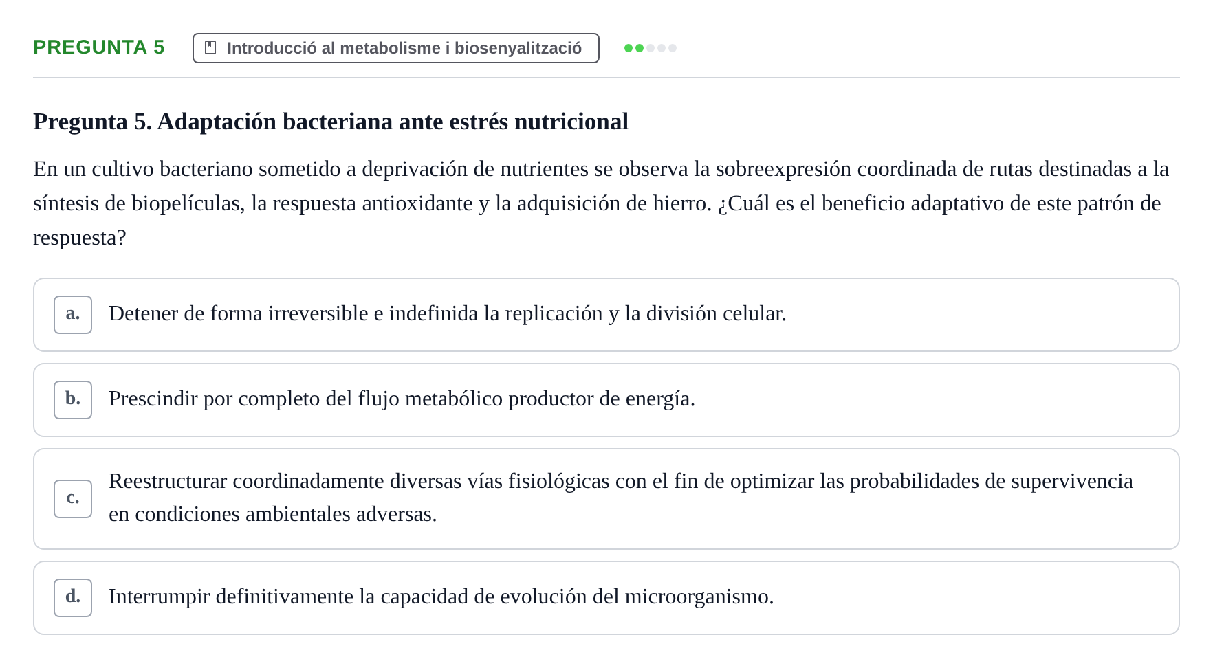 Enunciado: Pregunta 5