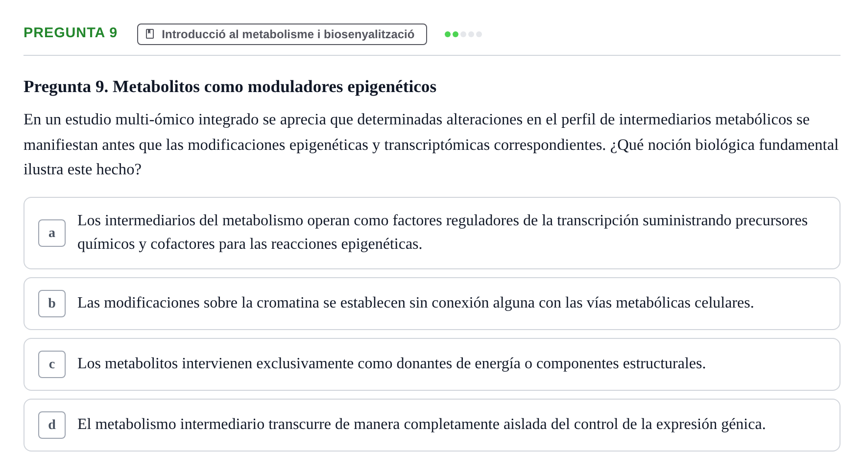 Enunciado: Pregunta 9