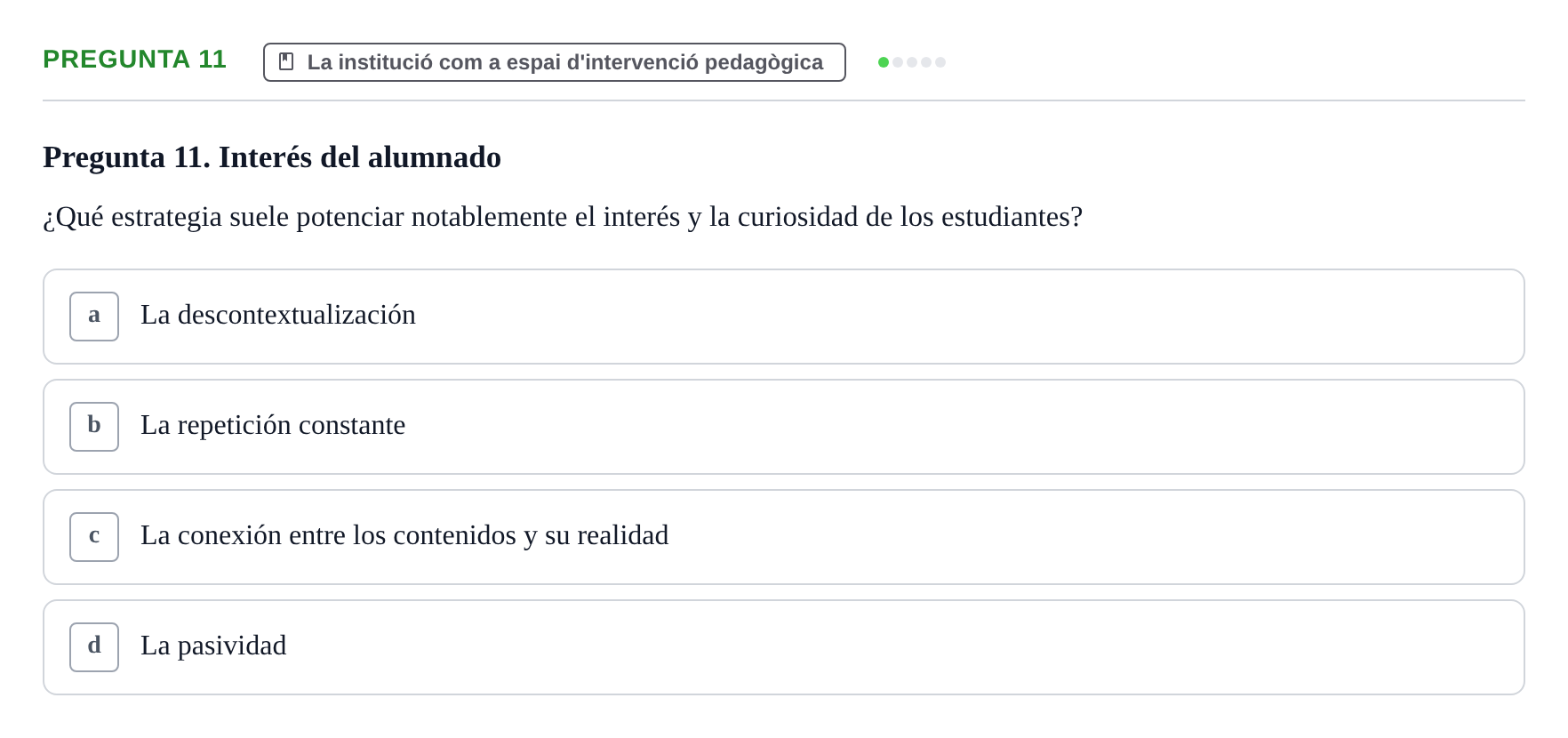 Enunciado: Pregunta 11