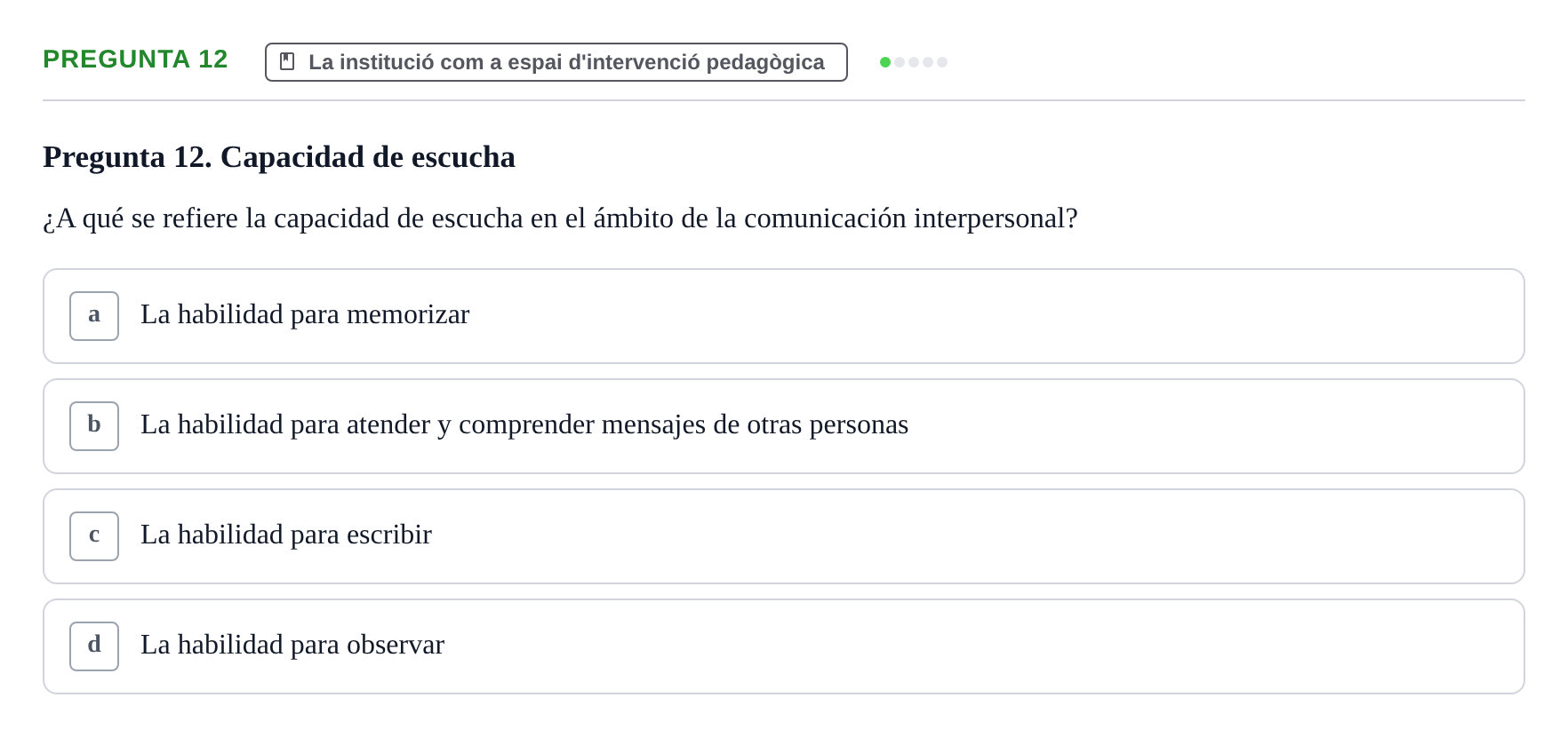 Enunciado: Pregunta 12
