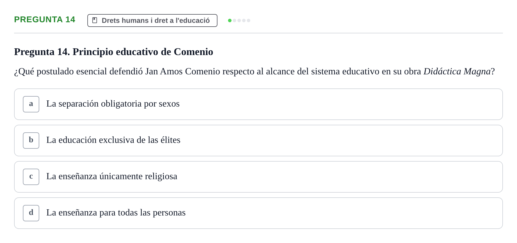 Enunciado: Pregunta 14