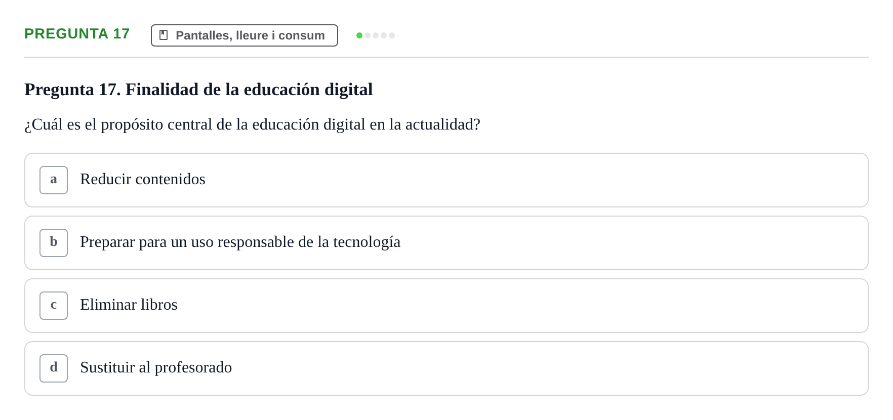 Enunciado: Pregunta 17