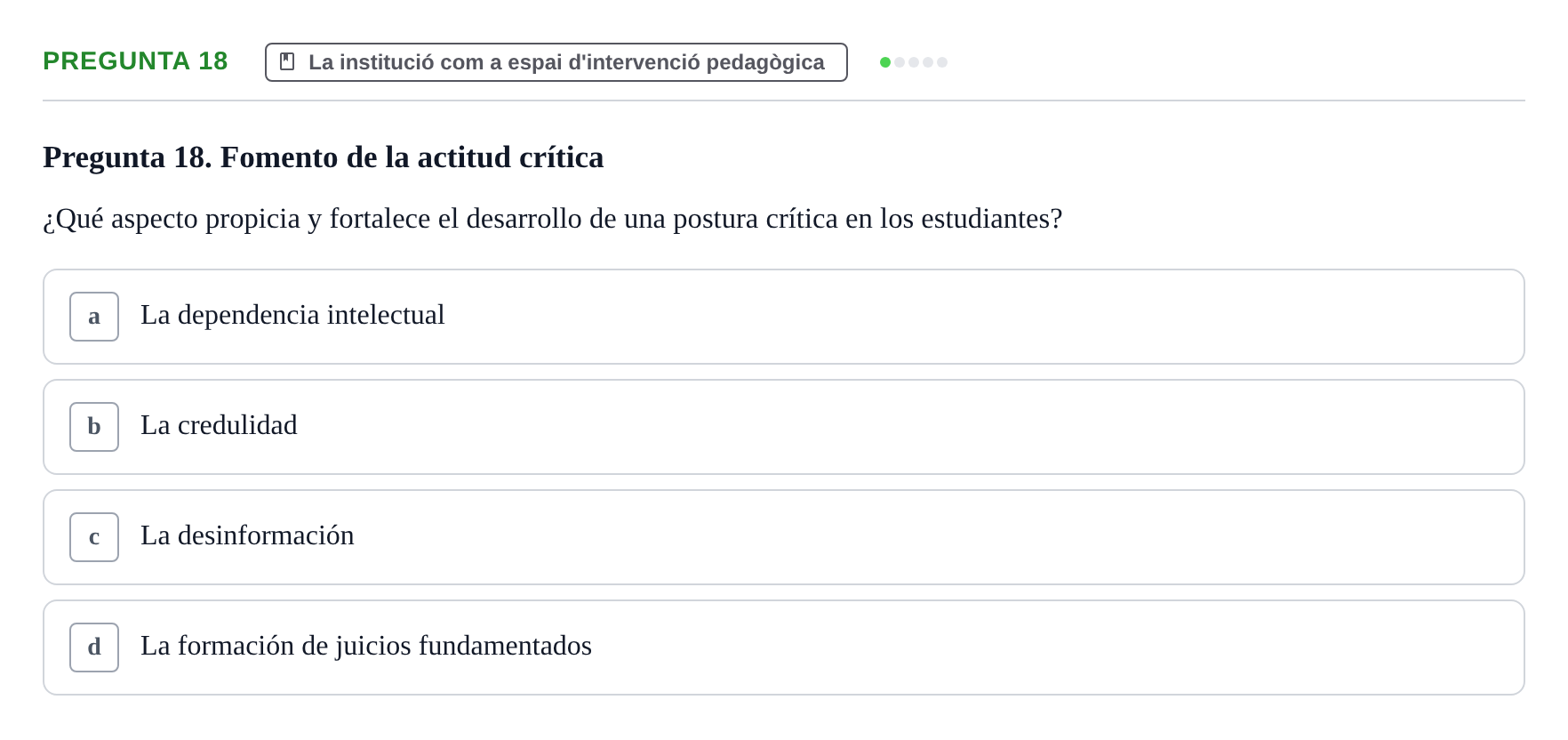 Enunciado: Pregunta 18