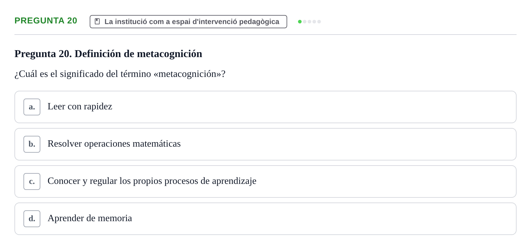 Enunciado: Pregunta 20