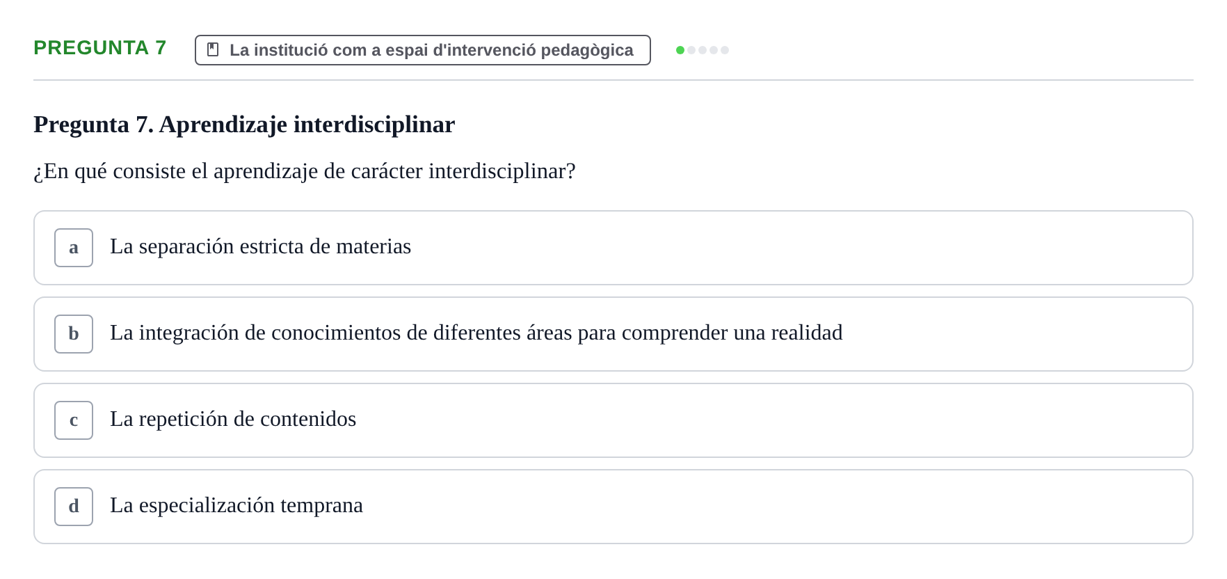 Enunciado: Pregunta 7