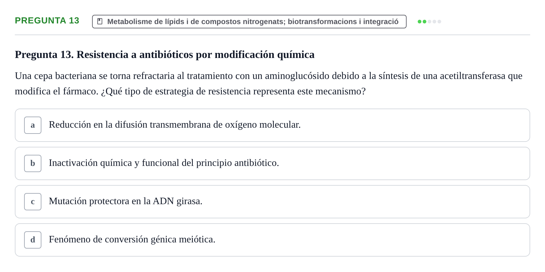 Enunciado: Pregunta 13