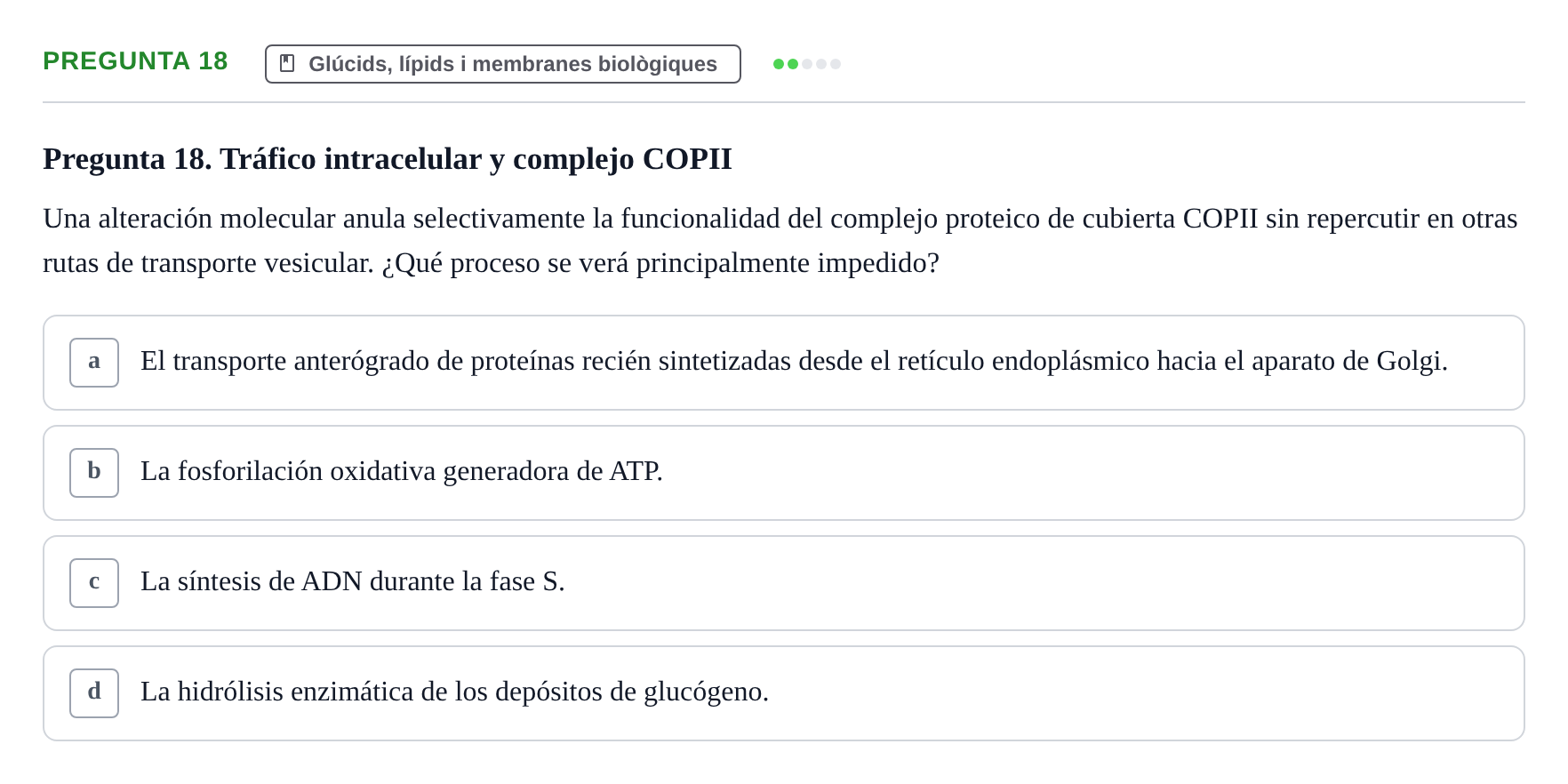 Enunciado: Pregunta 18