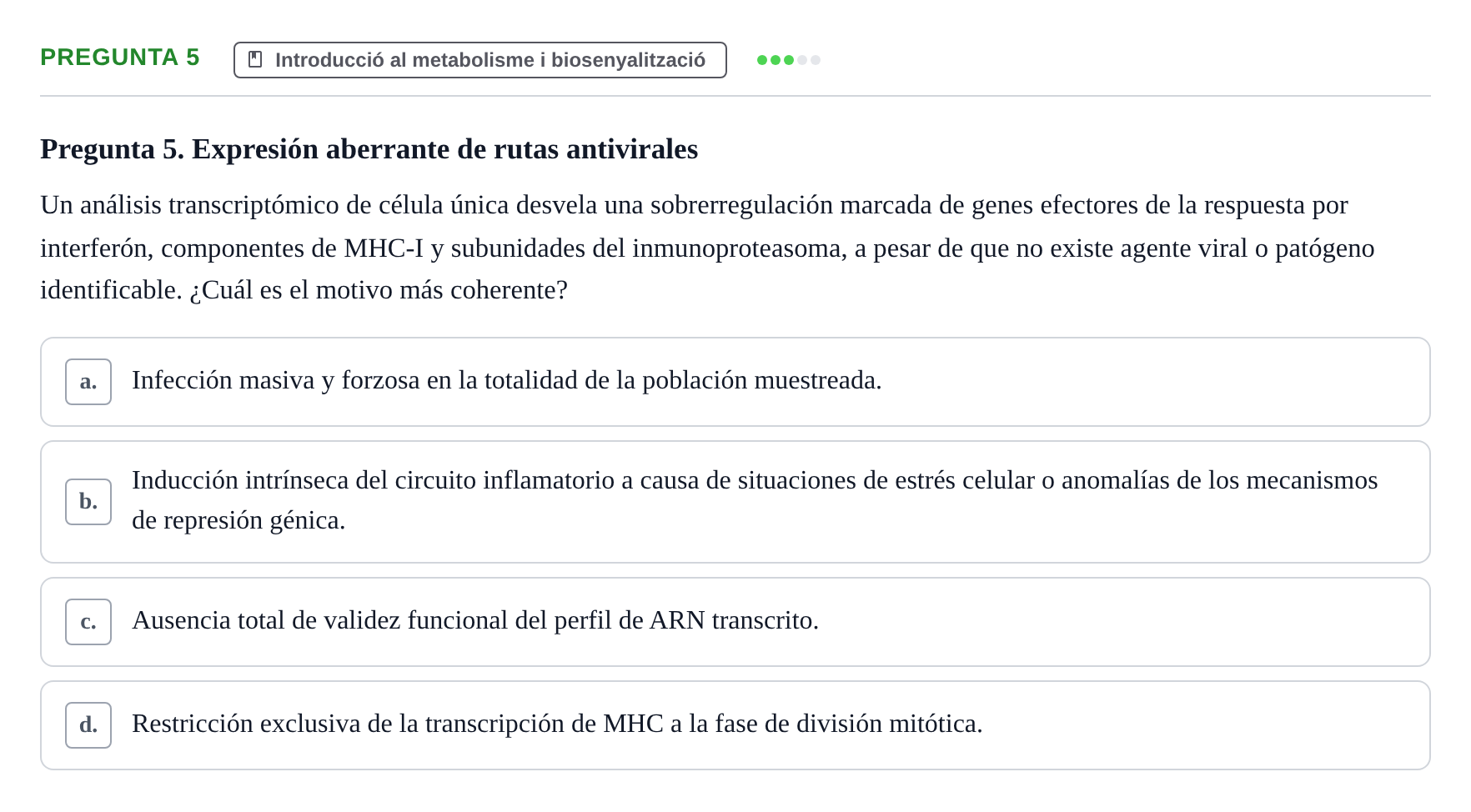 Enunciado: Pregunta 5