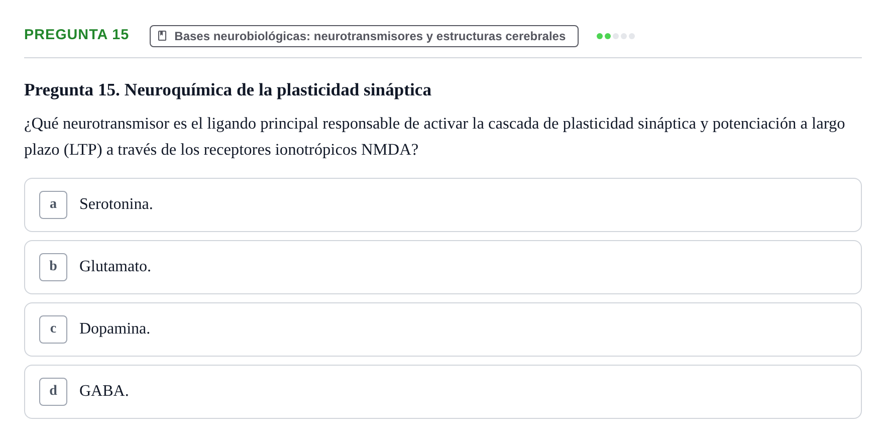 Enunciado: Pregunta 15