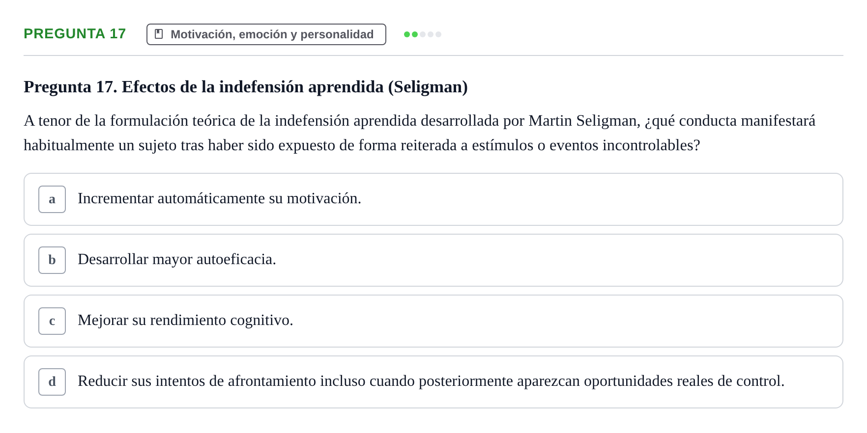 Enunciado: Pregunta 17