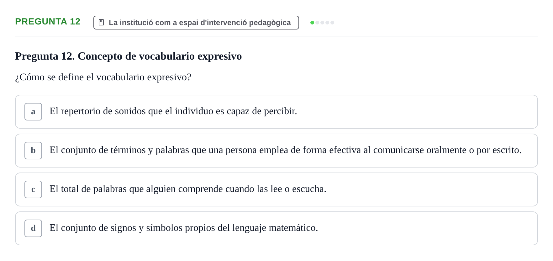 Enunciado: Pregunta 12