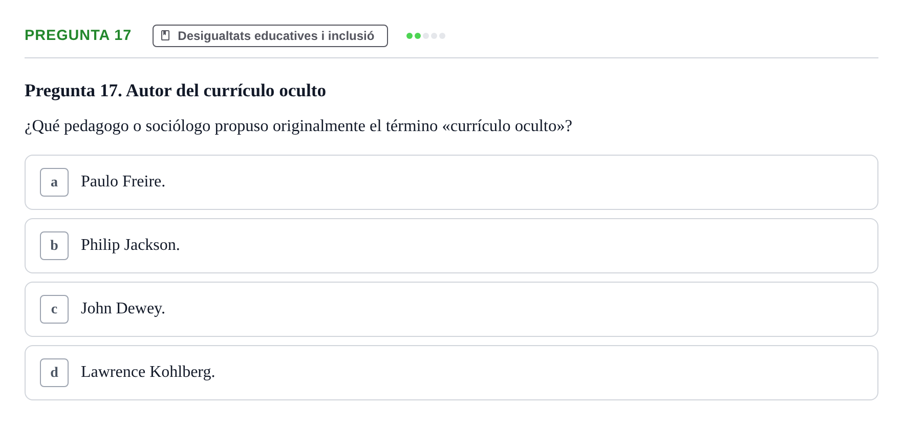 Enunciado: Pregunta 17