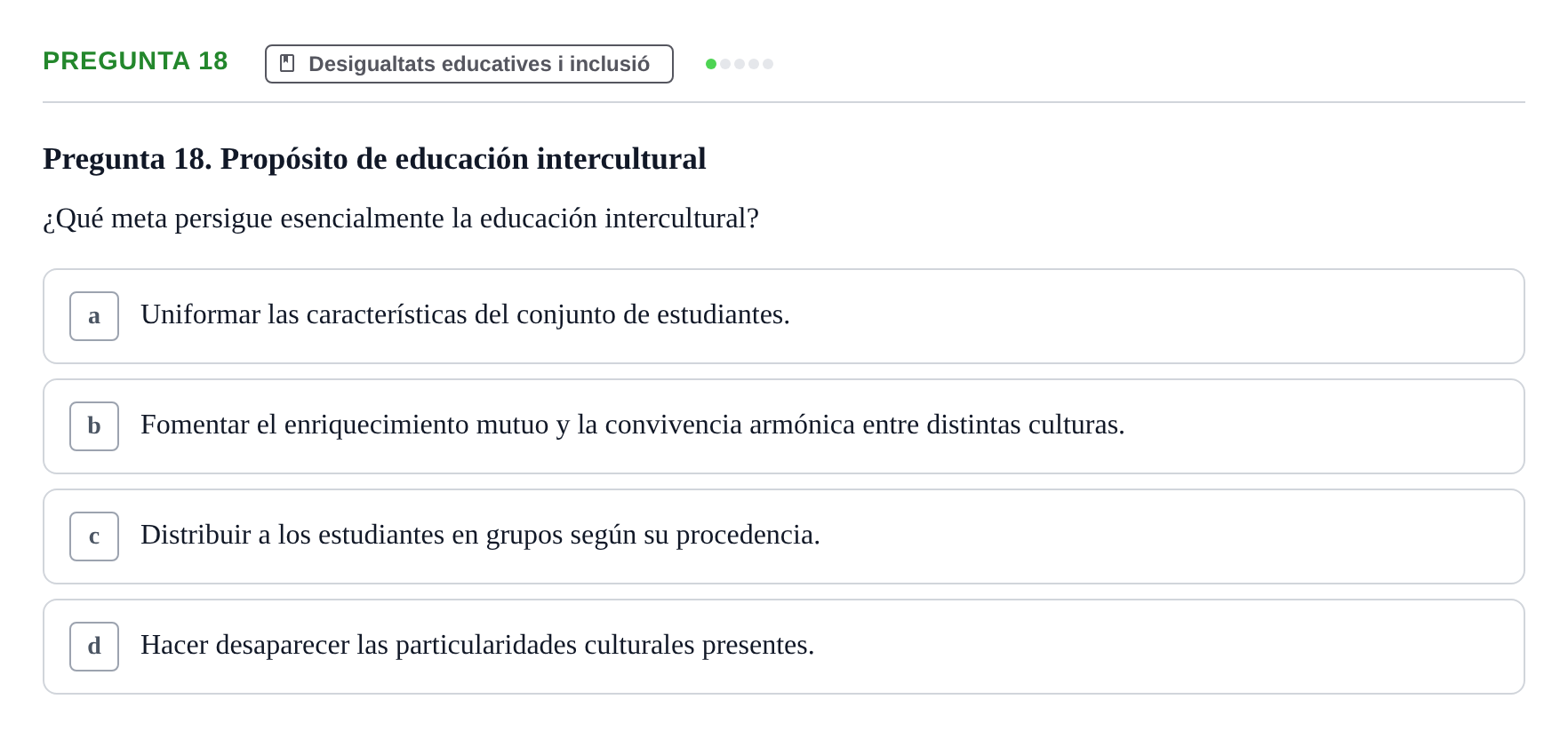 Enunciado: Pregunta 18