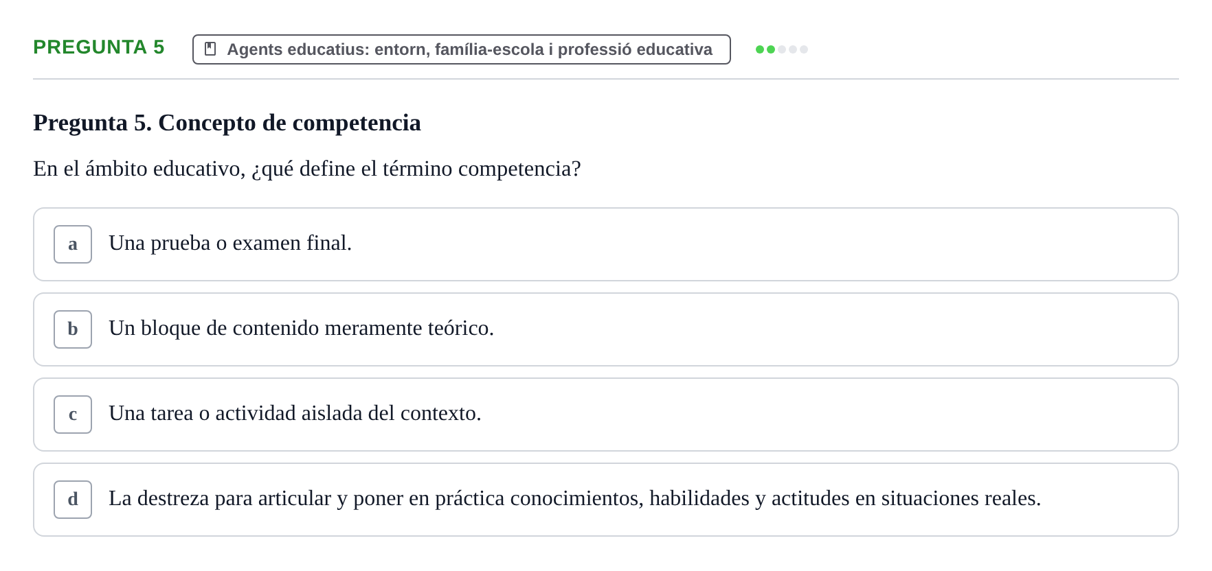 Enunciado: Pregunta 5