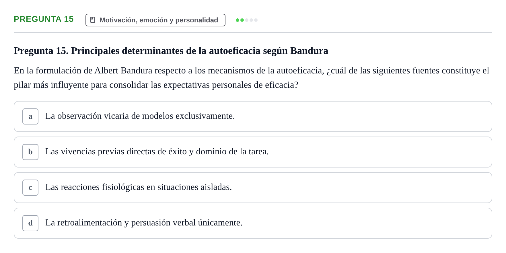 Enunciado: Pregunta 15