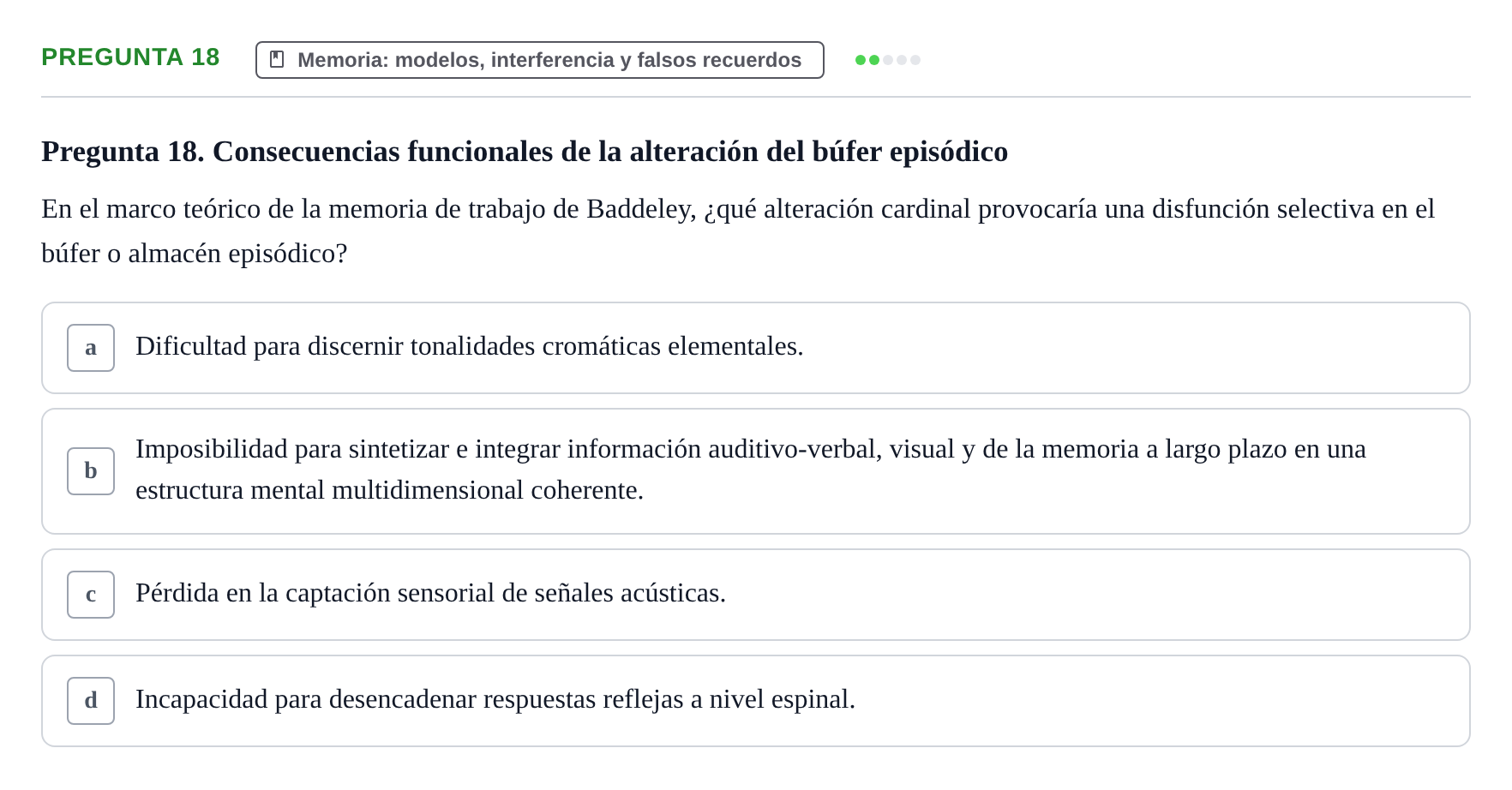 Enunciado: Pregunta 18