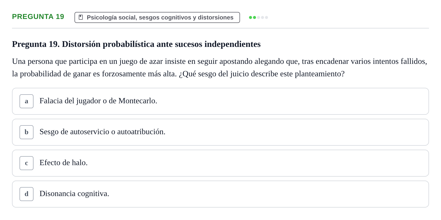 Enunciado: Pregunta 19