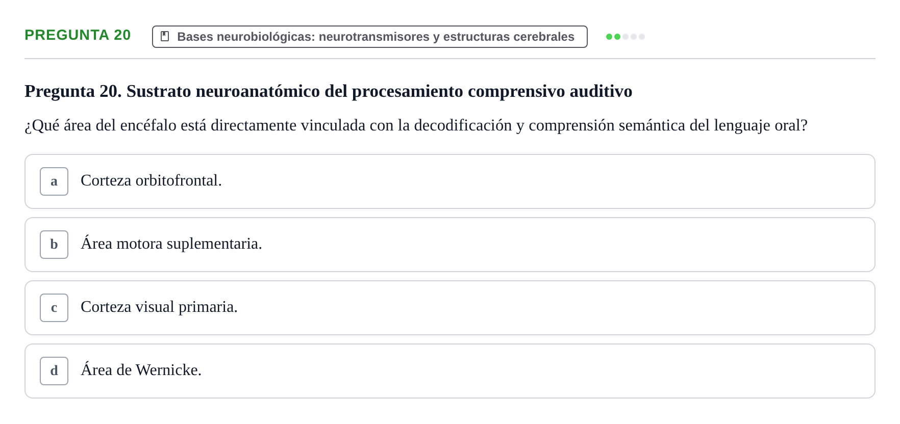 Enunciado: Pregunta 20