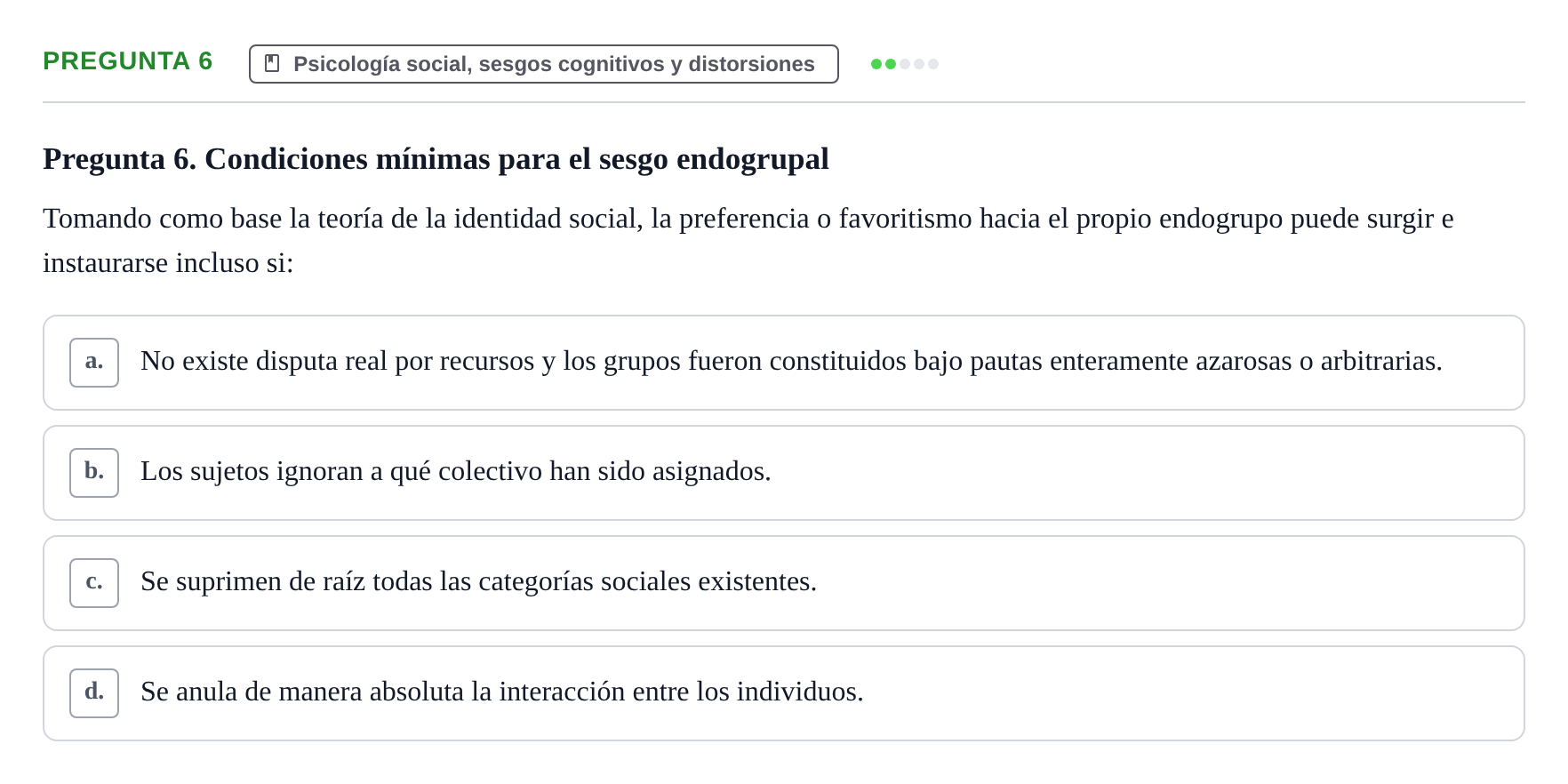 Enunciado: Pregunta 6