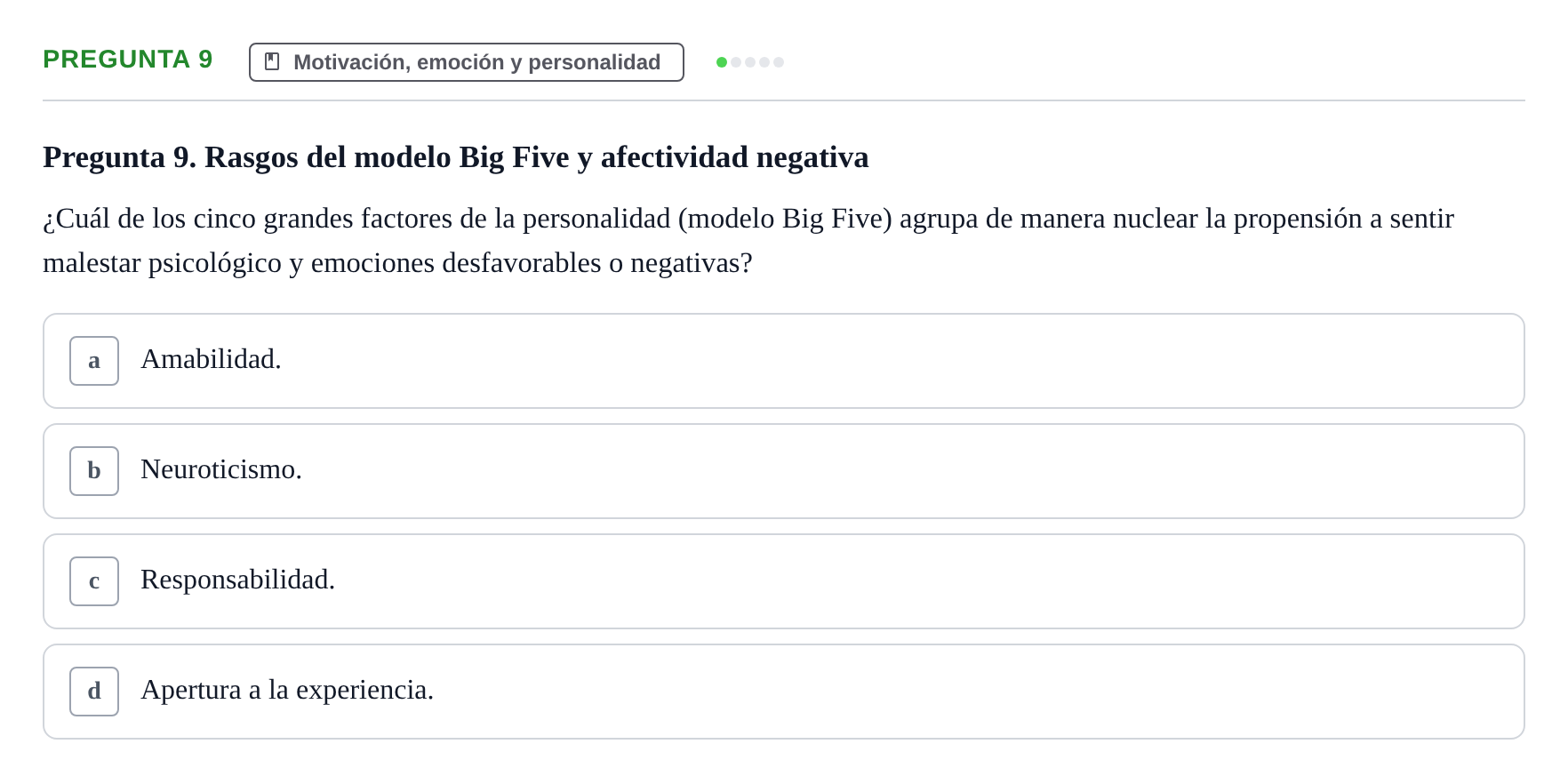 Enunciado: Pregunta 9