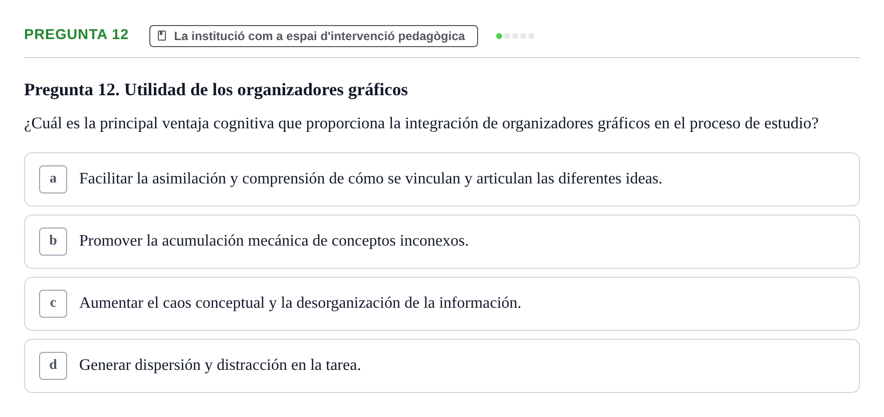 Enunciado: Pregunta 12