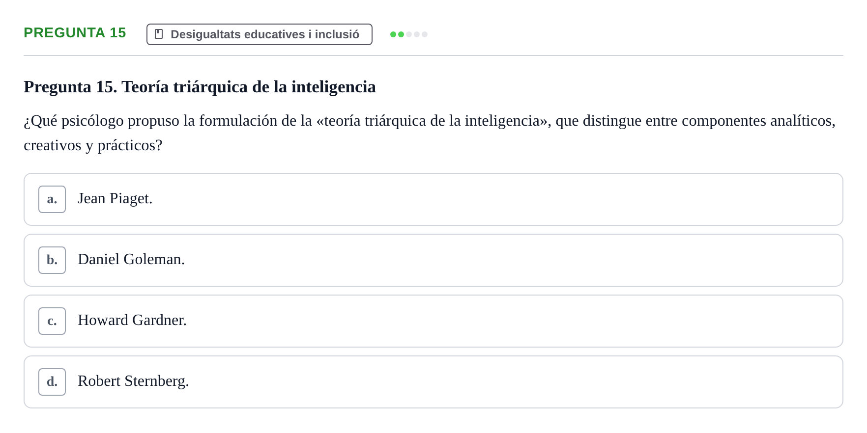 Enunciado: Pregunta 15