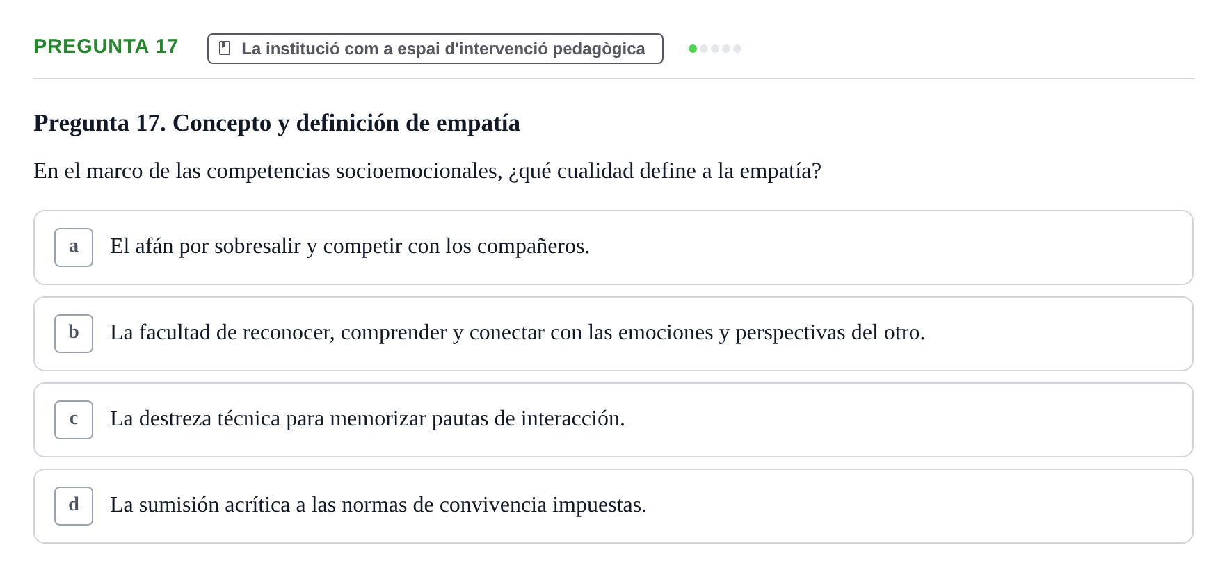 Enunciado: Pregunta 17