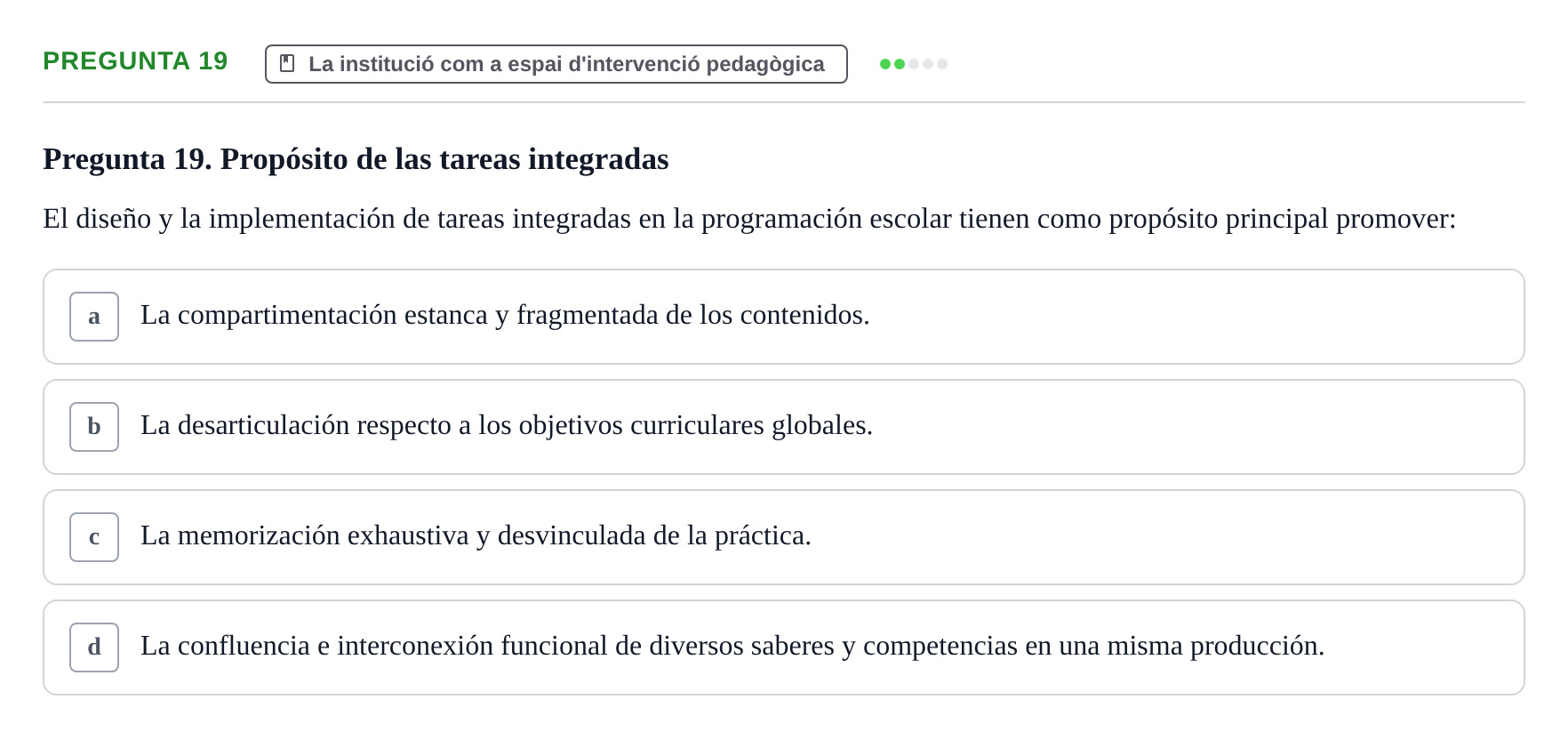 Enunciado: Pregunta 19