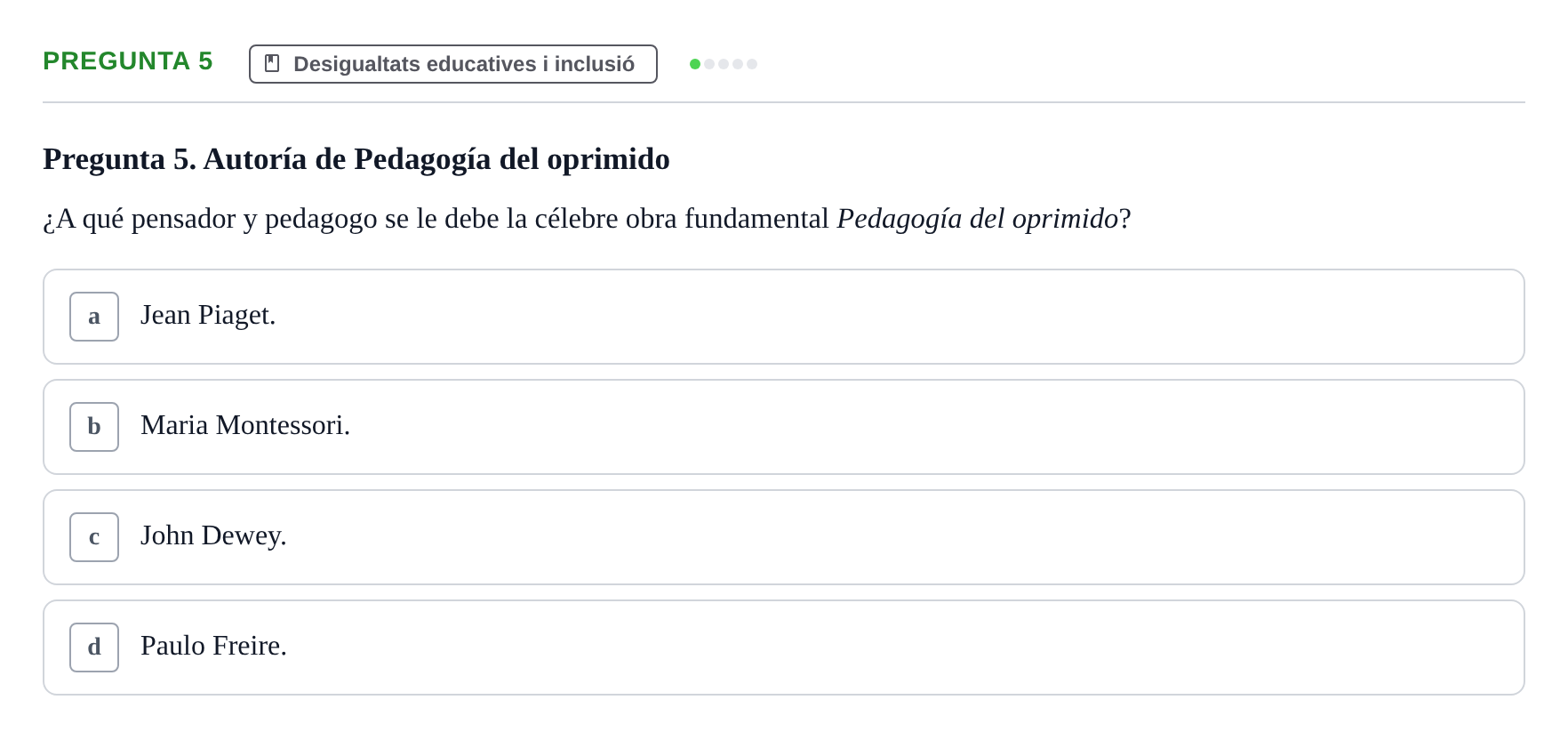 Enunciado: Pregunta 5