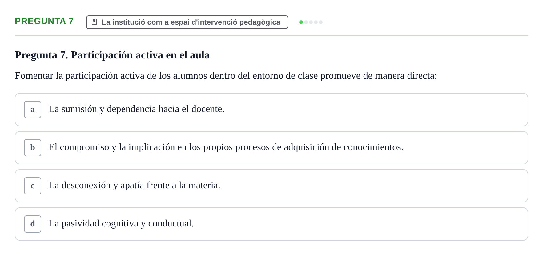 Enunciado: Pregunta 7