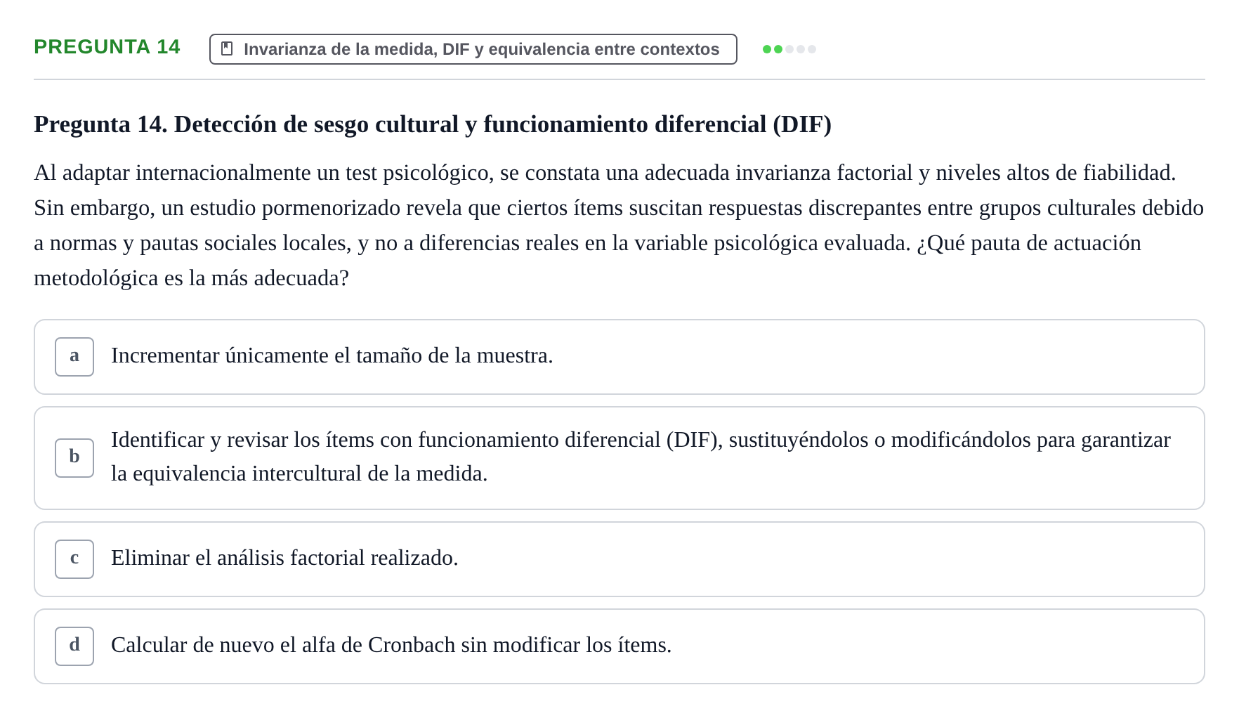 Enunciado: Pregunta 14