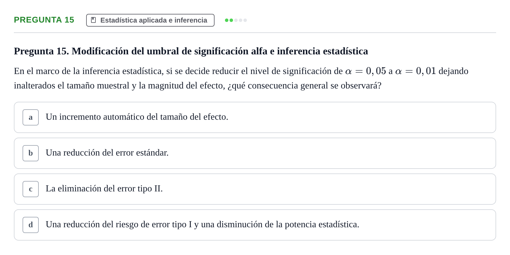 Enunciado: Pregunta 15