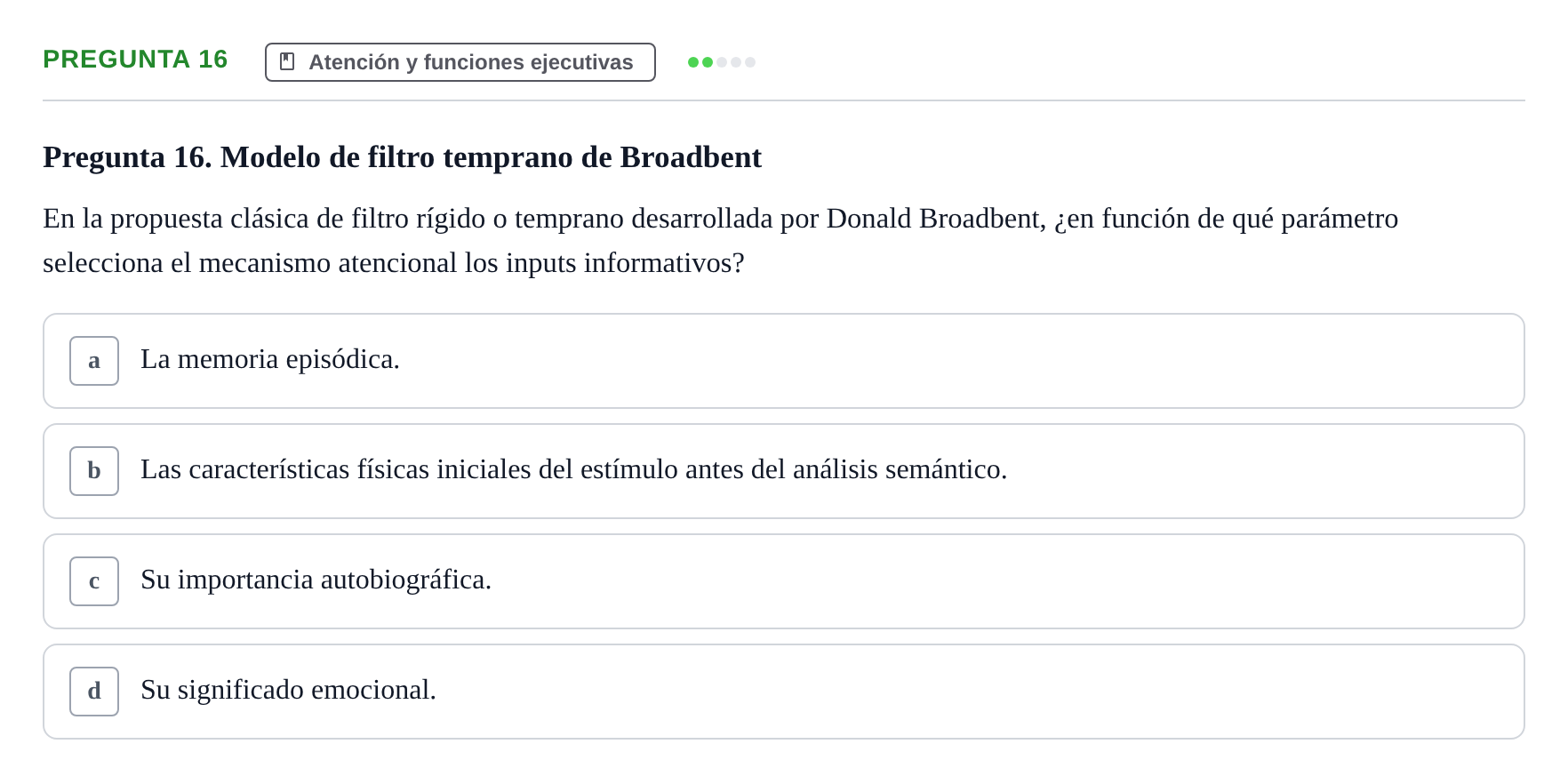 Enunciado: Pregunta 16