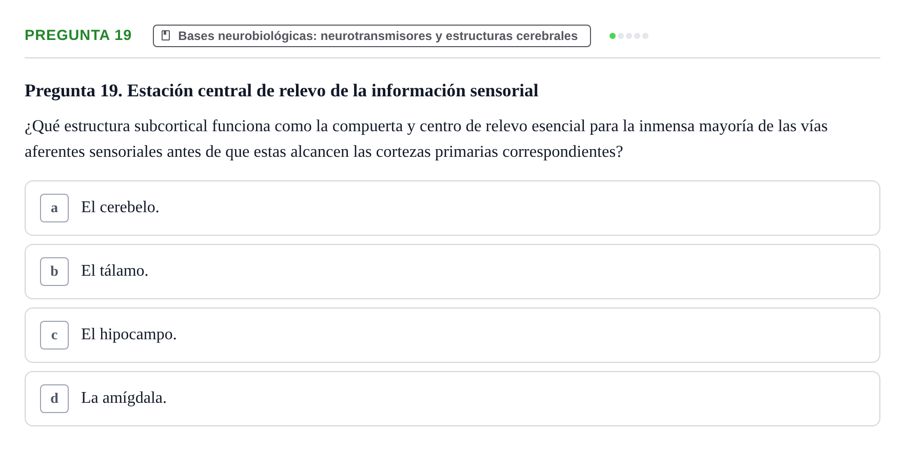 Enunciado: Pregunta 19