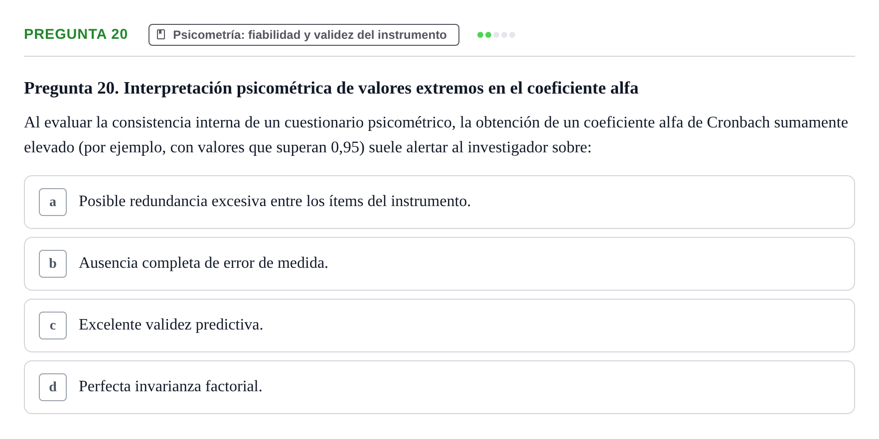 Enunciado: Pregunta 20