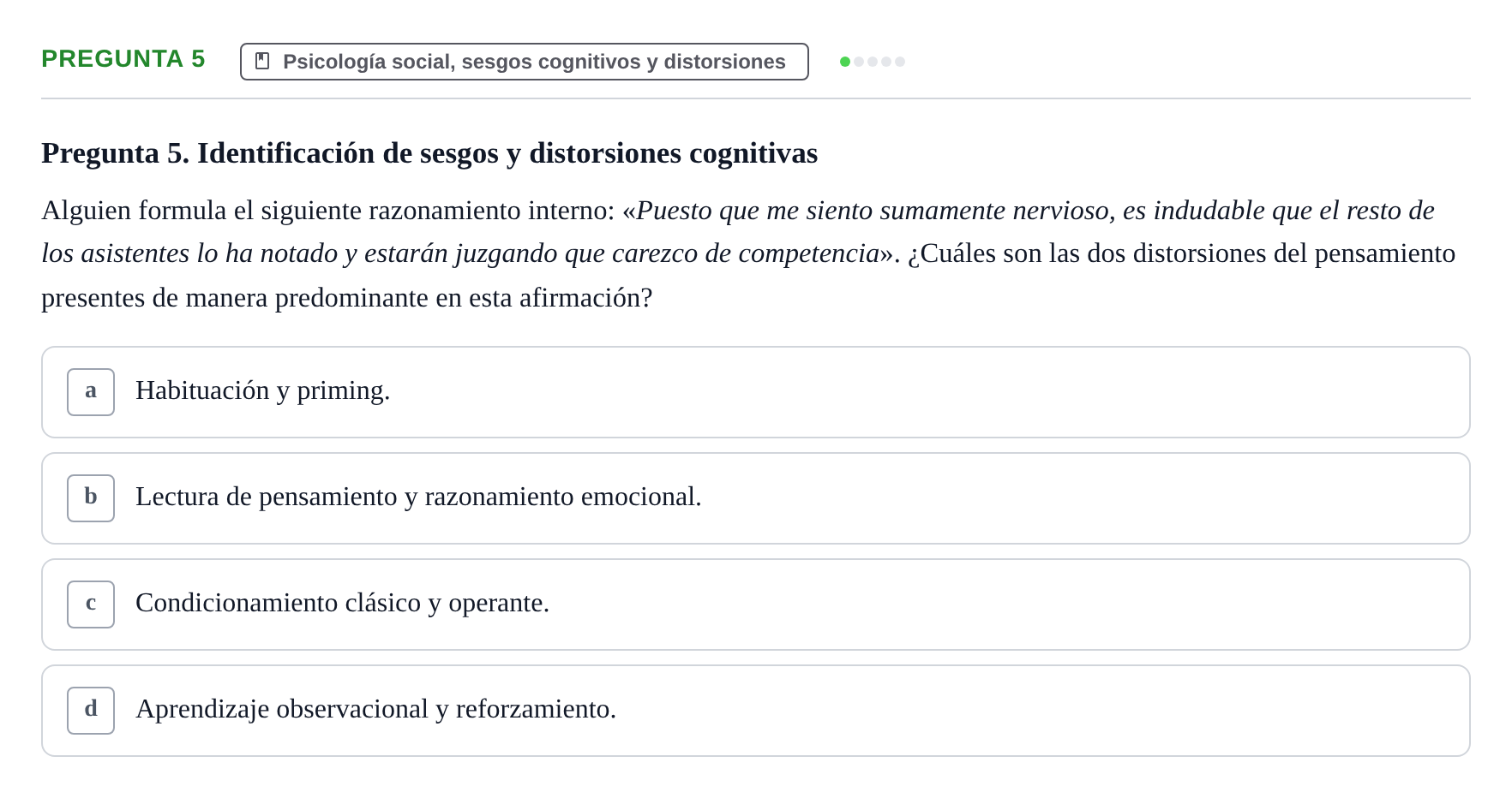 Enunciado: Pregunta 5