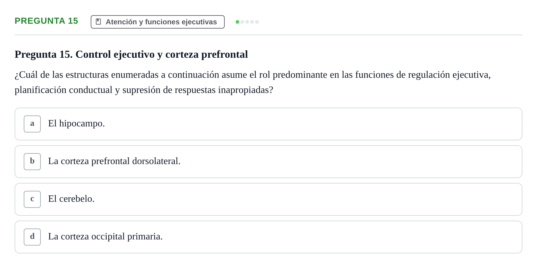 Enunciado: Pregunta 15