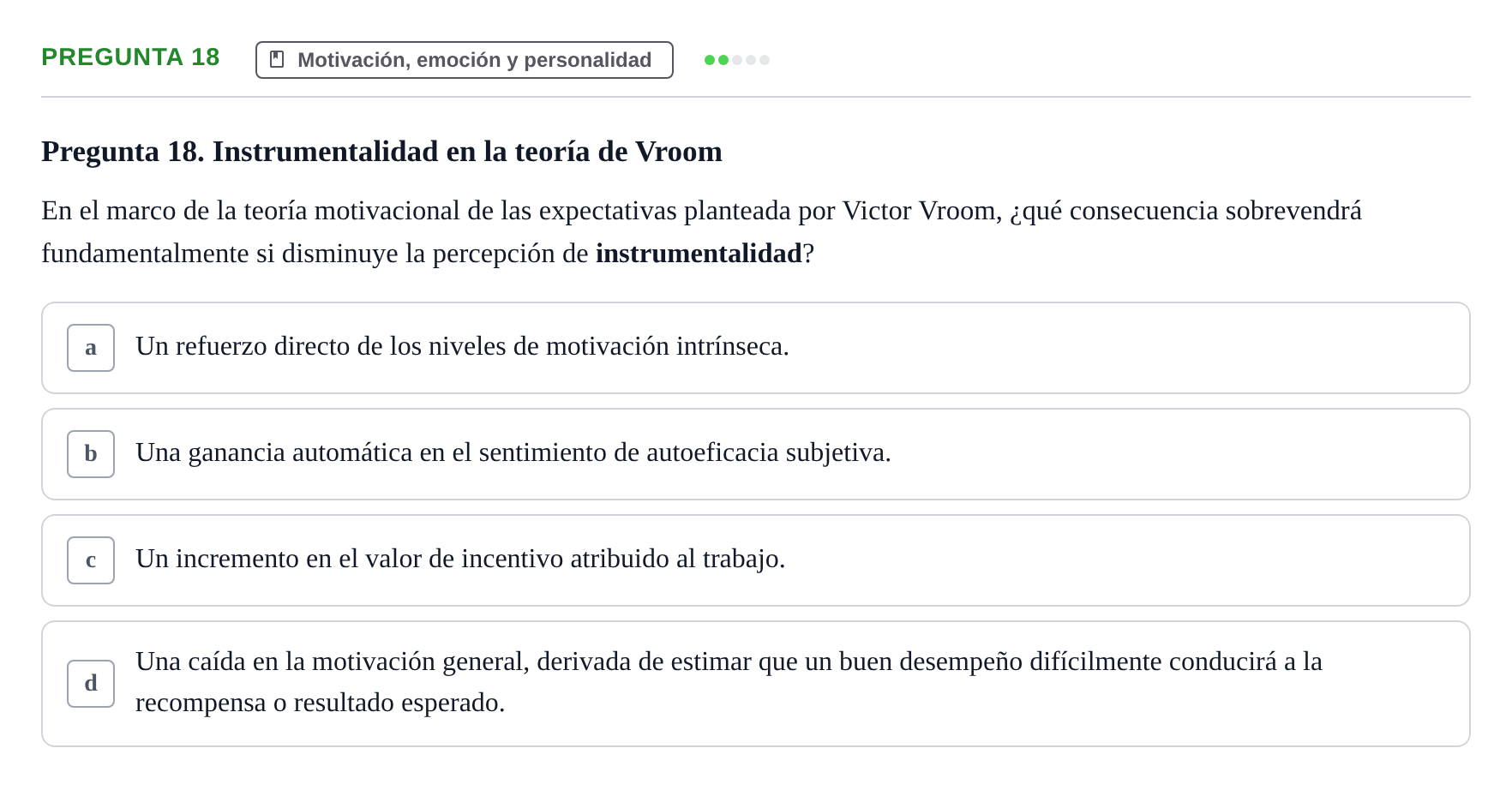 Enunciado: Pregunta 18