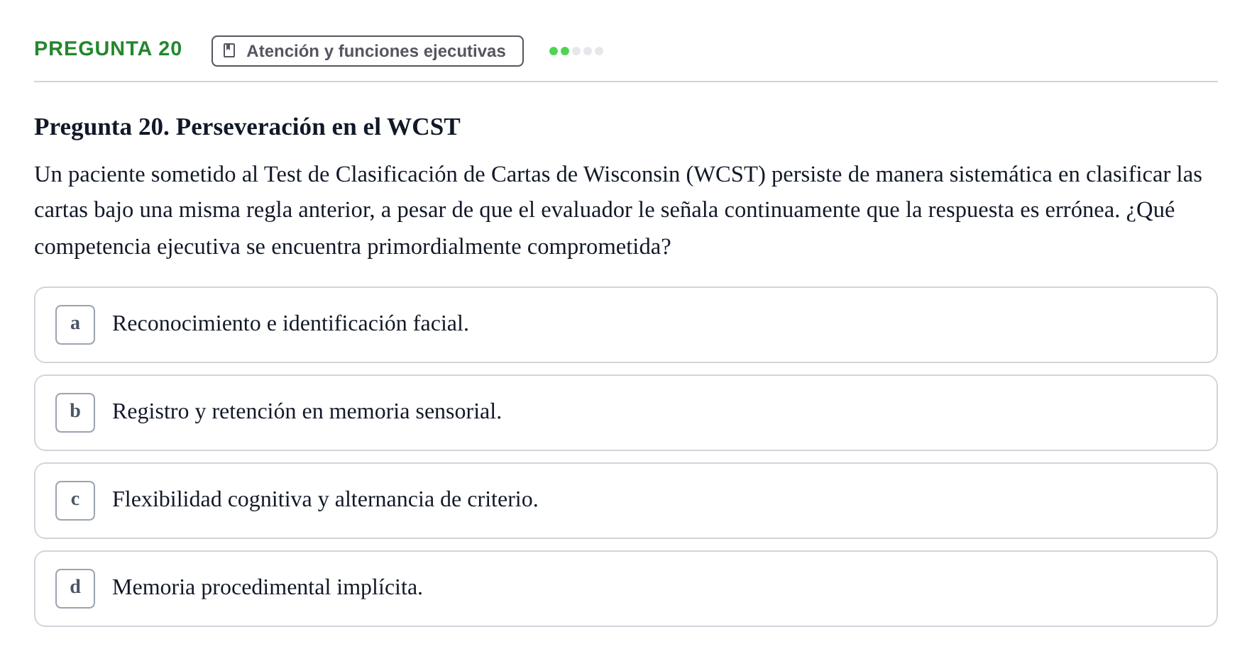 Enunciado: Pregunta 20