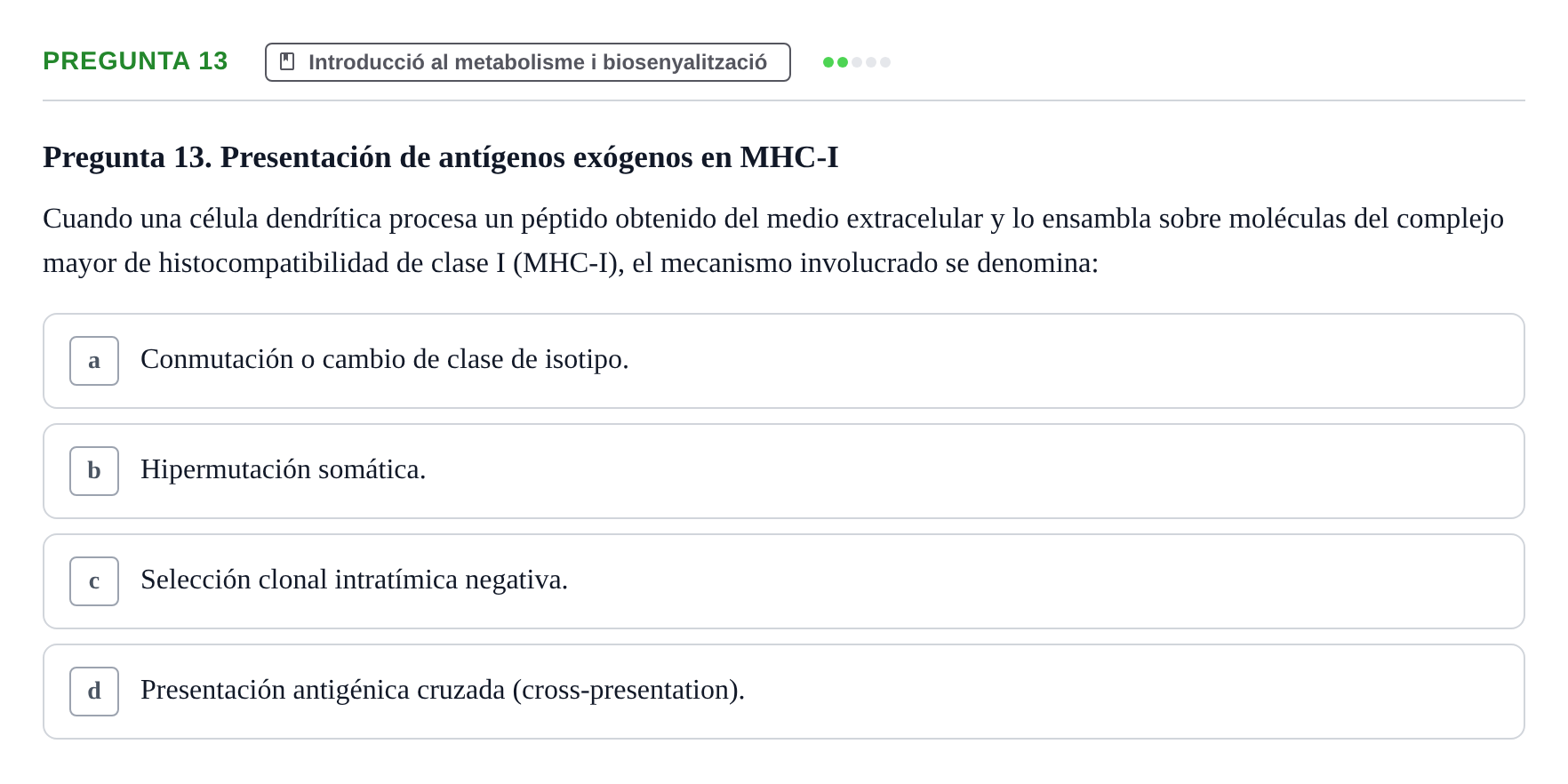 Enunciado: Pregunta 13