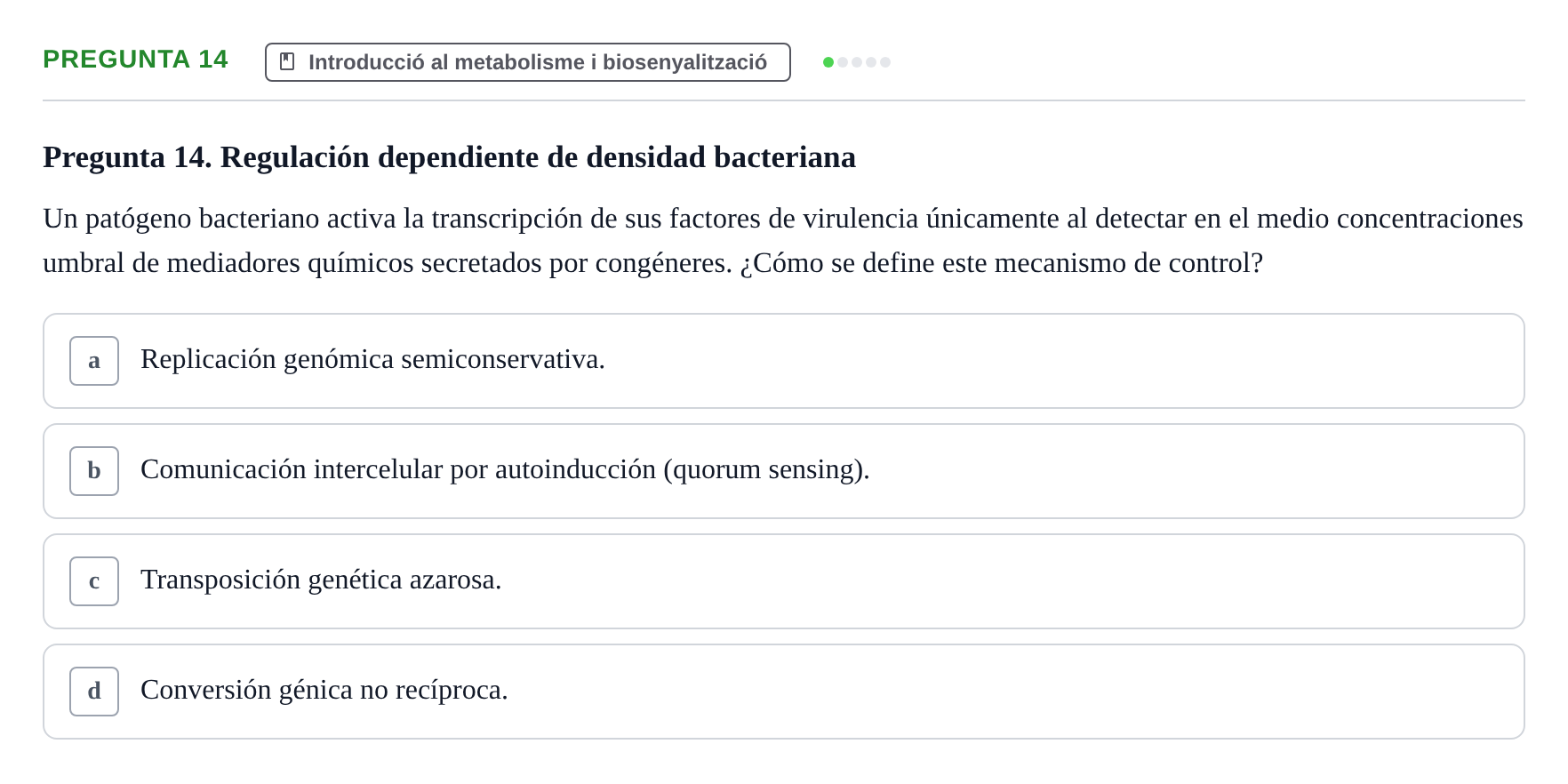 Enunciado: Pregunta 14