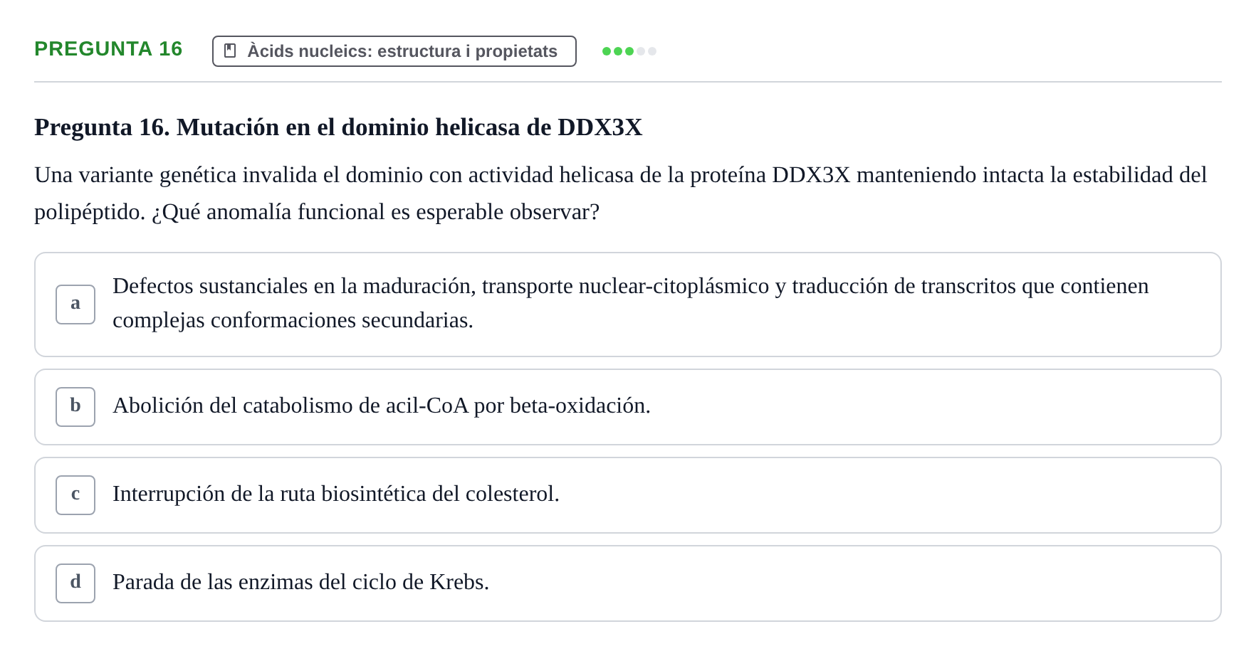 Enunciado: Pregunta 16