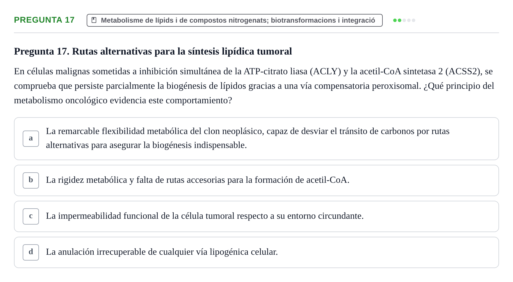Enunciado: Pregunta 17