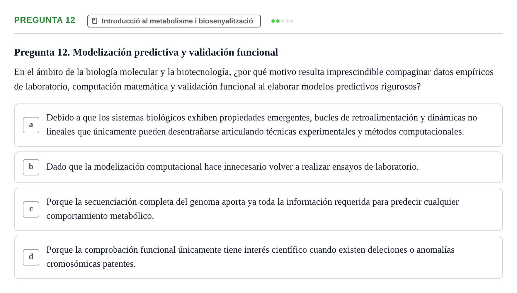 Enunciado: Pregunta 12