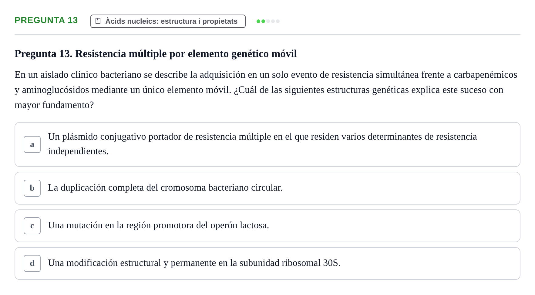 Enunciado: Pregunta 13