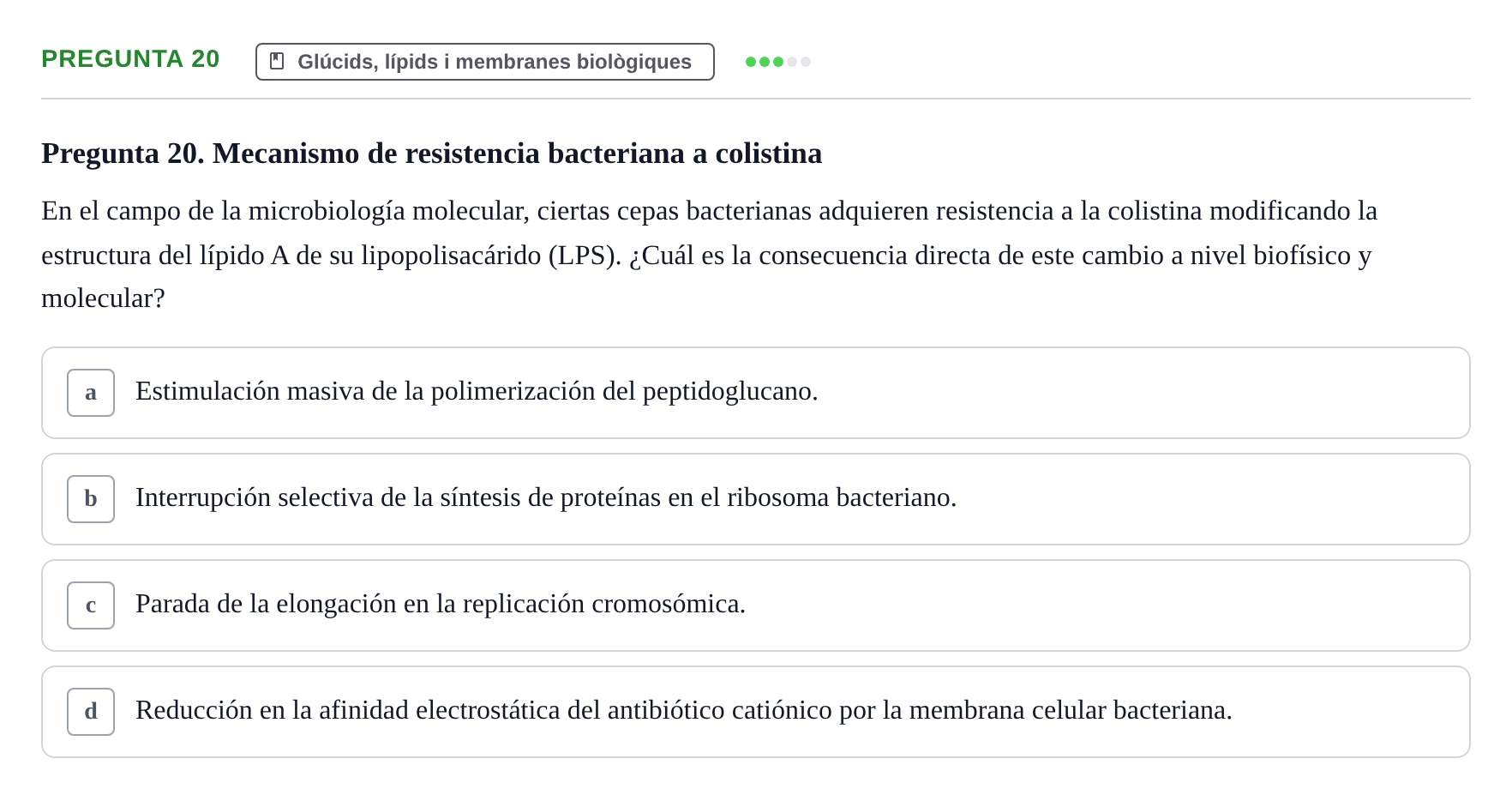 Enunciado: Pregunta 20