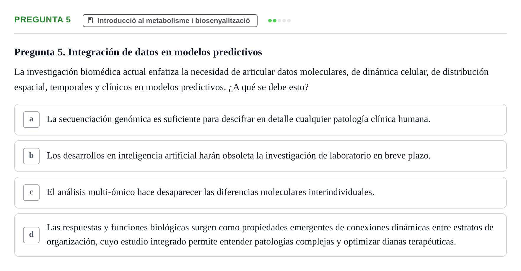 Enunciado: Pregunta 5